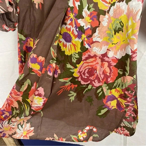 Soft Surroundings tunic floral rolled sleeves side pockets women’s Size XSmall - Picture 7 of 14